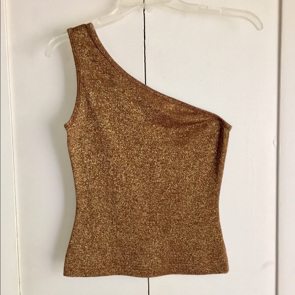 Gold One-Shoulder Top
